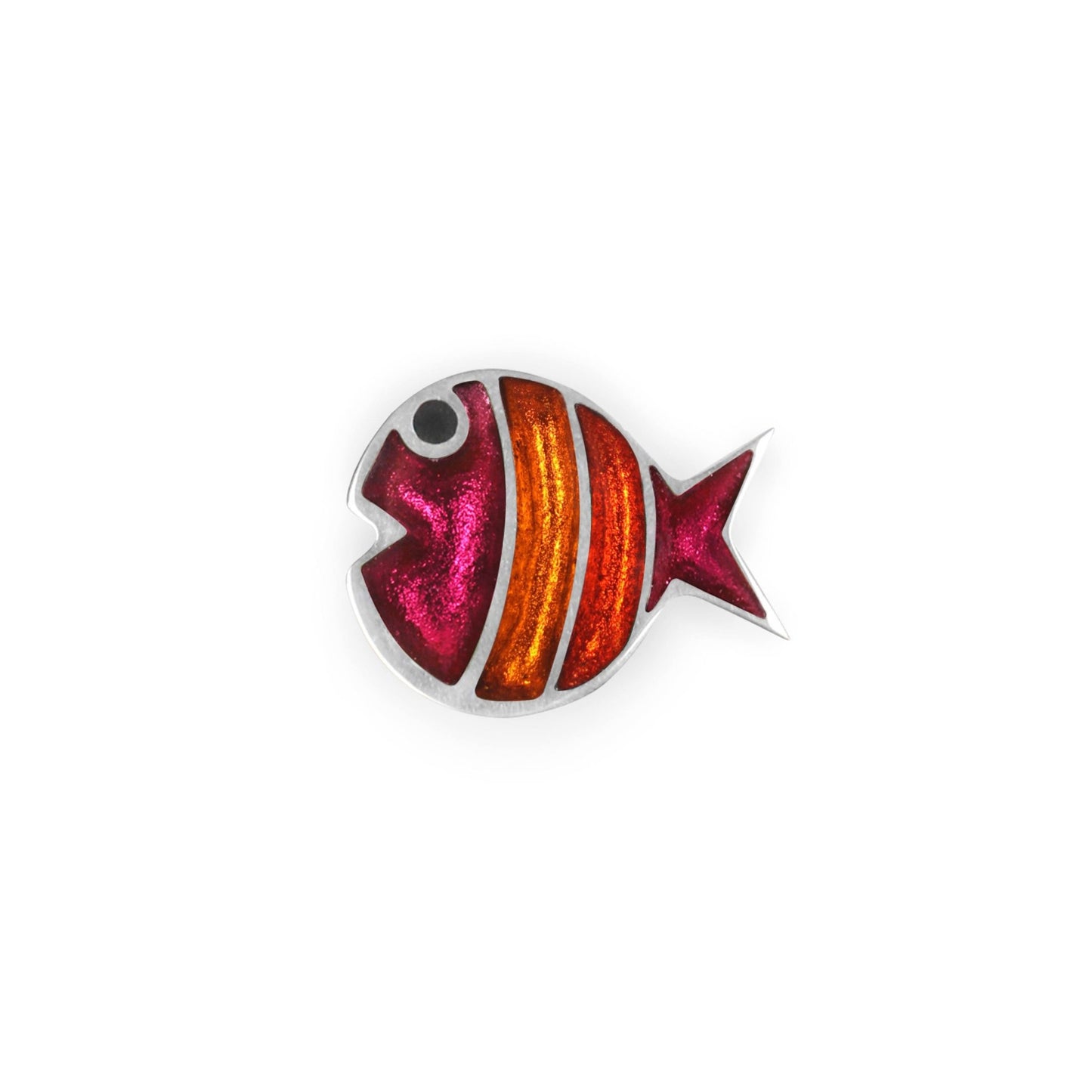 St Tropez Bubble Fish Stripe Shiny Brooch | The Jewellery Stop