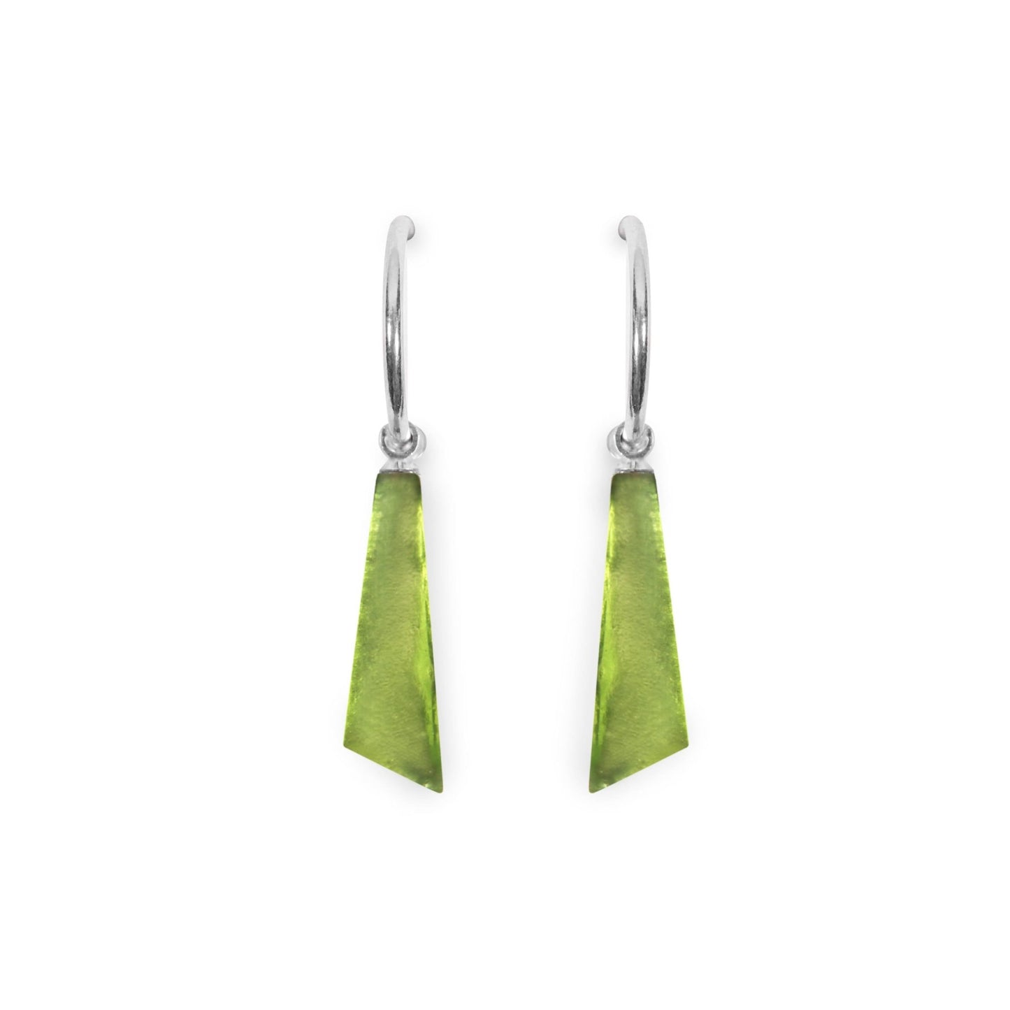 Kiwi Icicle Shiny Short Creole Earrings | The Jewellery Stop