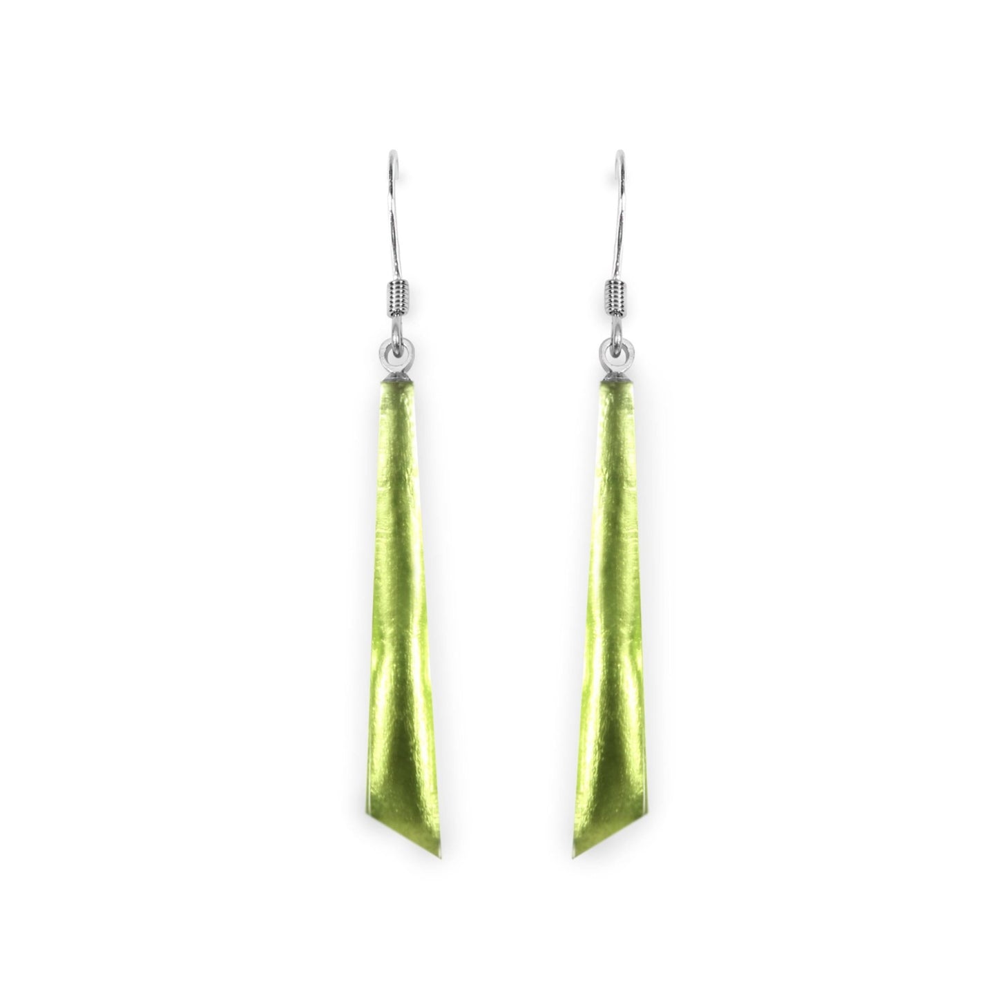 Kiwi Icicle Shiny Long Fish Hook Earrings | The Jewellery Stop