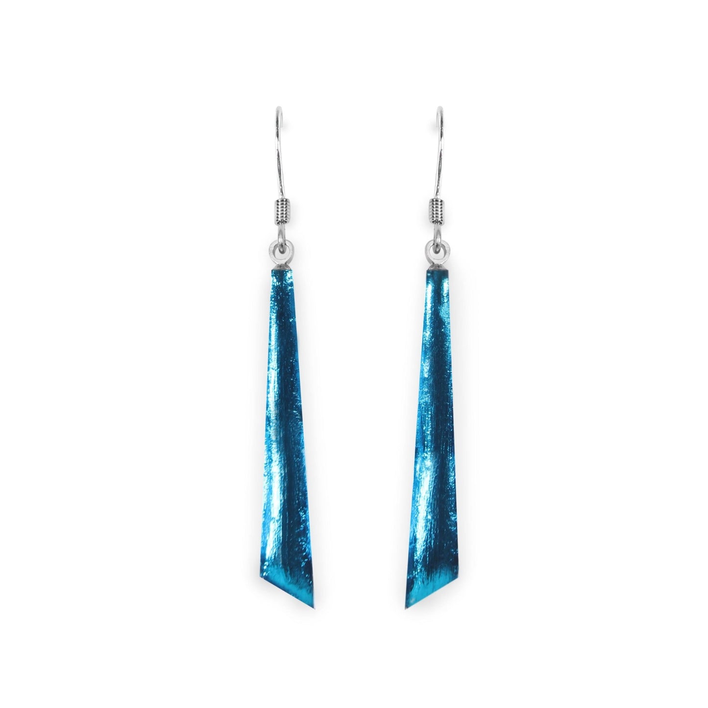 Turquoise Icicle Shiny Long Fish Hook Earrings | The Jewellery Stop