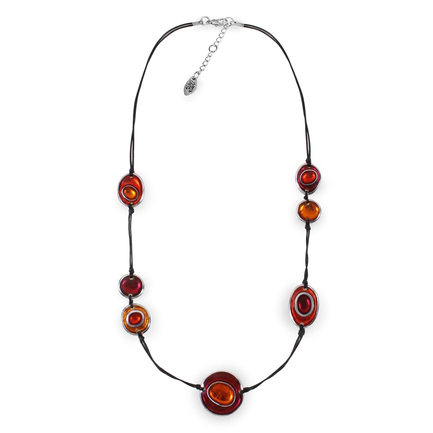 St Tropez Organic Circles Shiny Long Necklace | The Jewellery Stop