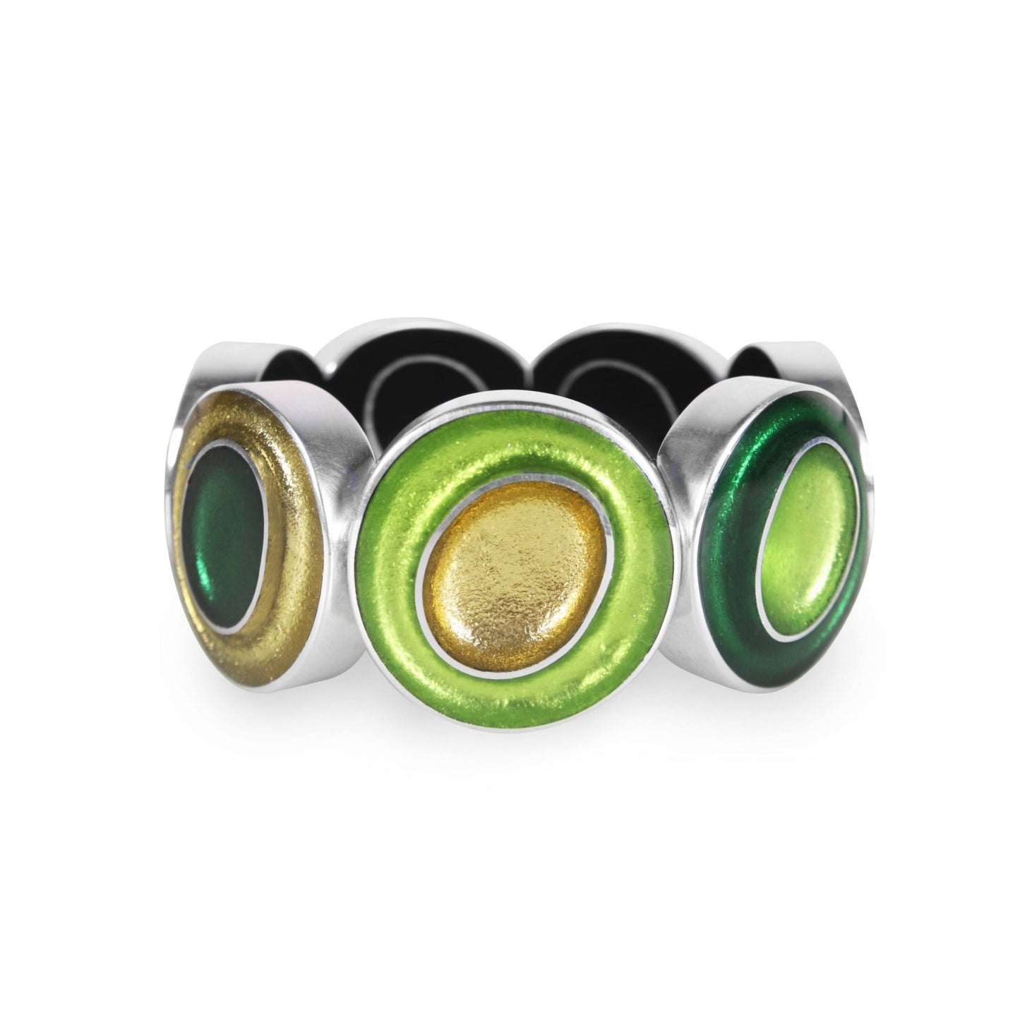 Kiwi Organic Circles Shiny Bangle | The Jewellery Stop