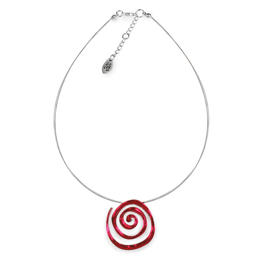 Pink Spirals Shiny Pendant