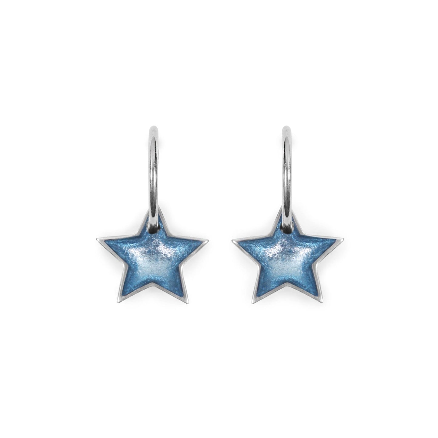 Arctic Pewter Star Shiny Creole Earrings | The Jewellery Stop