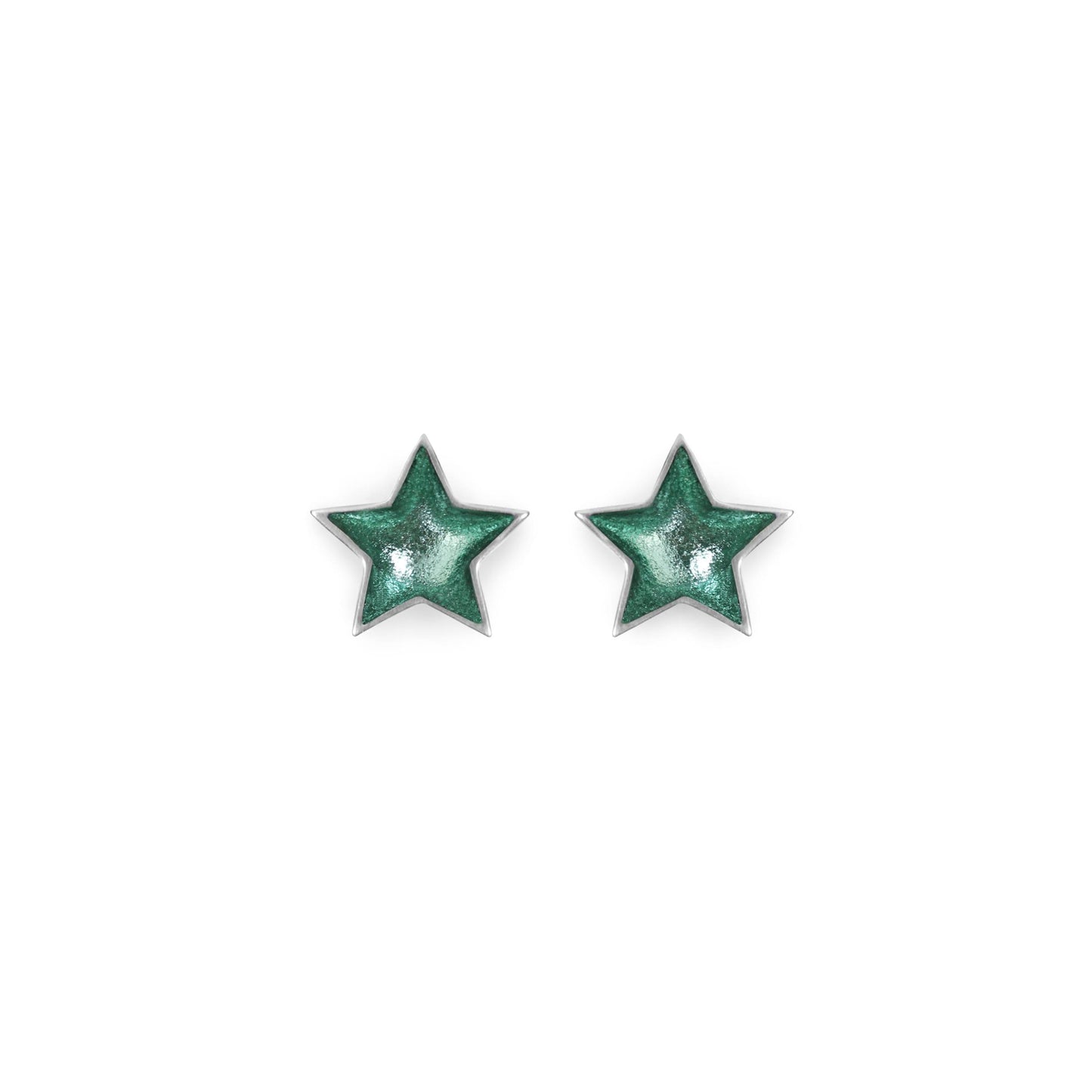 Bluebell Pewter Star Shiny Stud Earrings | The Jewellery Stop
