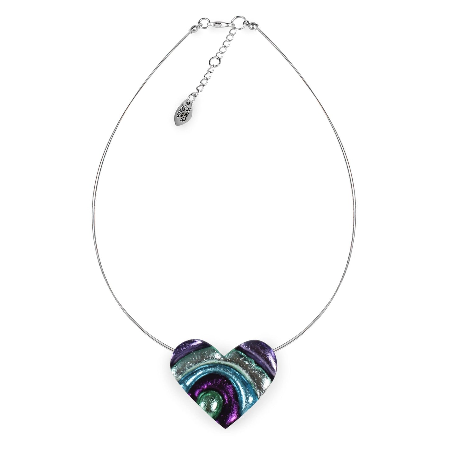 Bluebell Heart Swirl Shiny Pendant | The Jewellery Stop