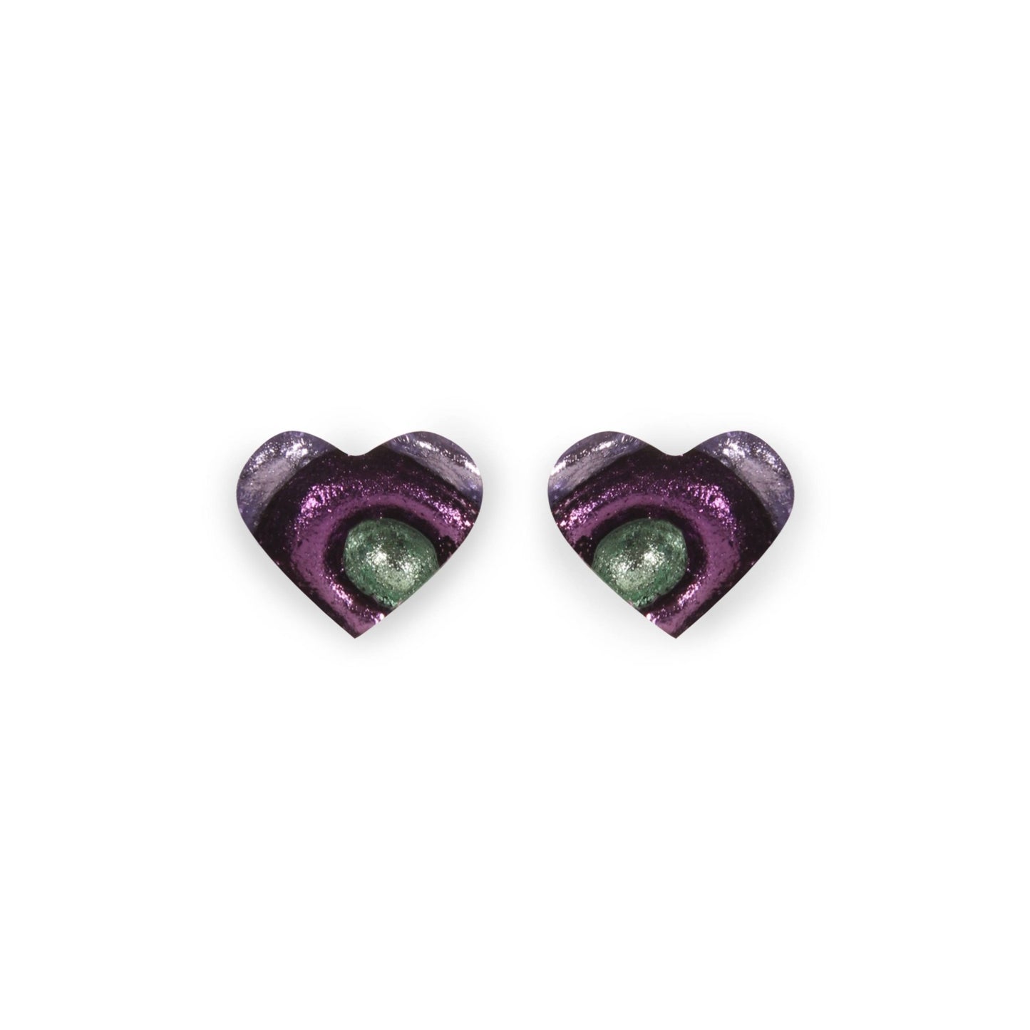 Bluebell Heart Swirl Shiny Stud Earrings | The Jewellery Stop