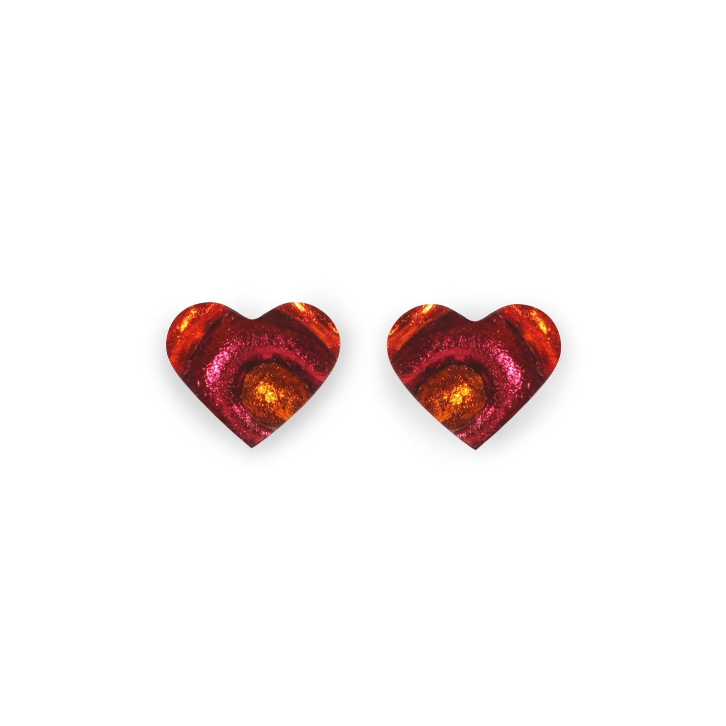St Tropez Heart Swirl Shiny Stud Earrings | The Jewellery Stop