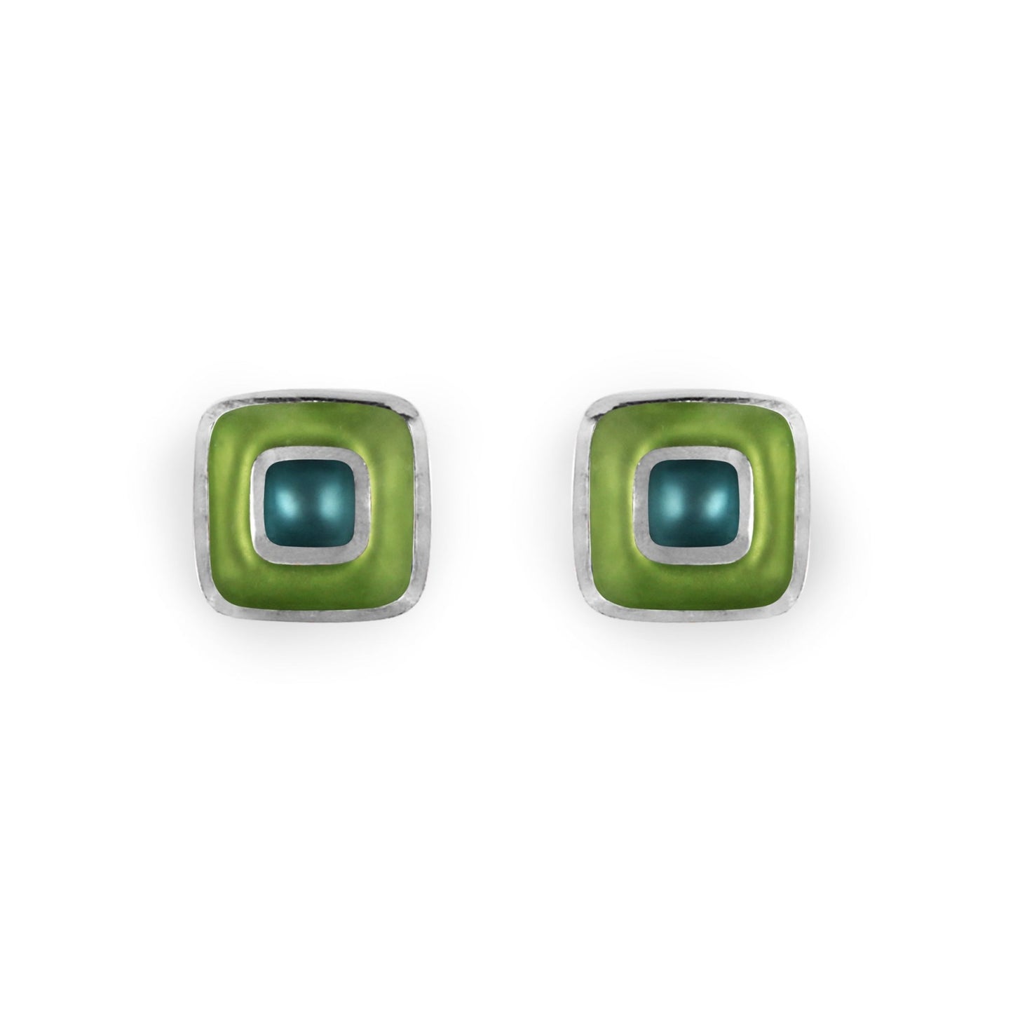 Orchard Retro Squares Matte Medium Stud Earrings | The Jewellery Stop
