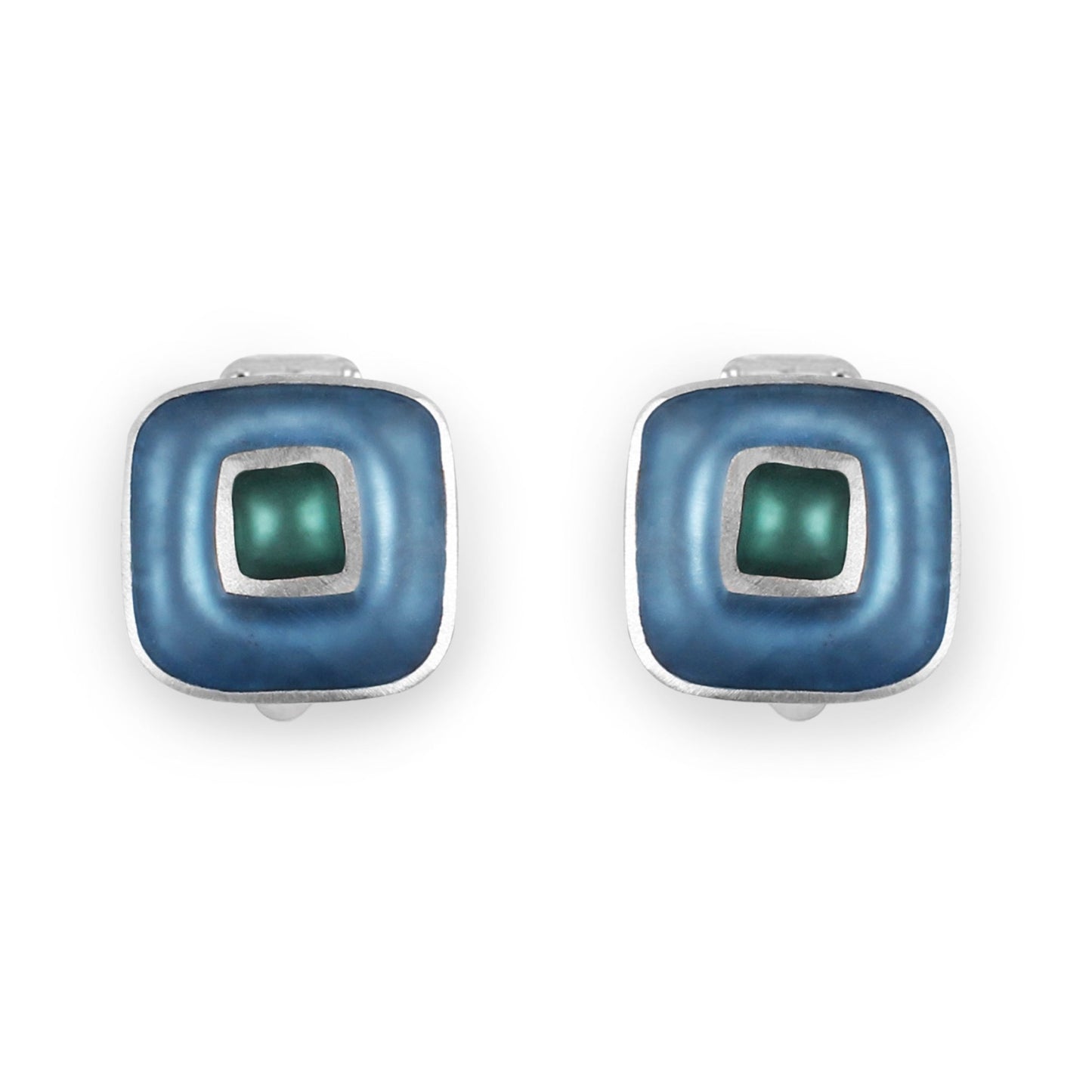 Fjord Retro Squares Matte Clip Earrings | The Jewellery Stop