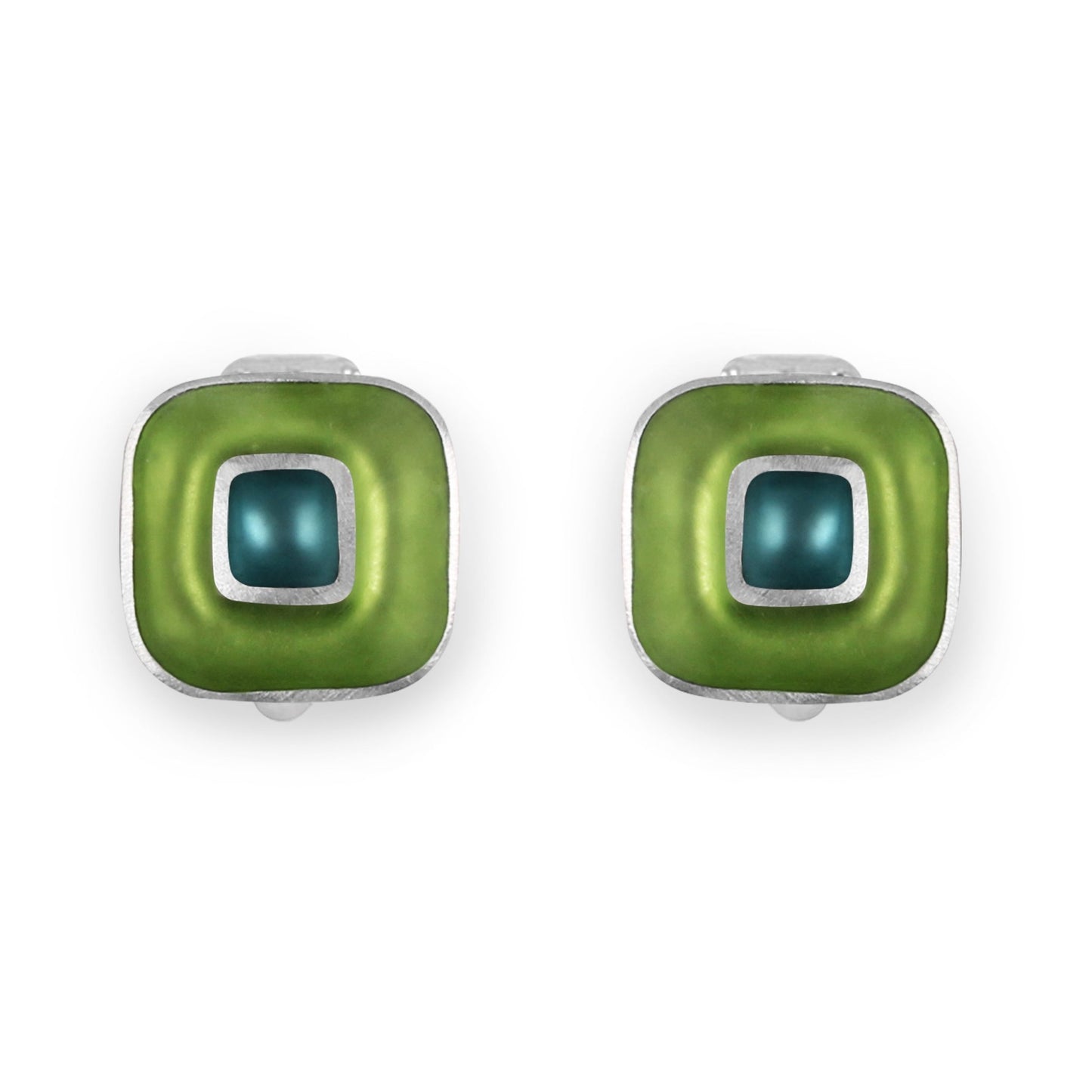 Orchard Retro Squares Matte Clip Earrings | The Jewellery Stop