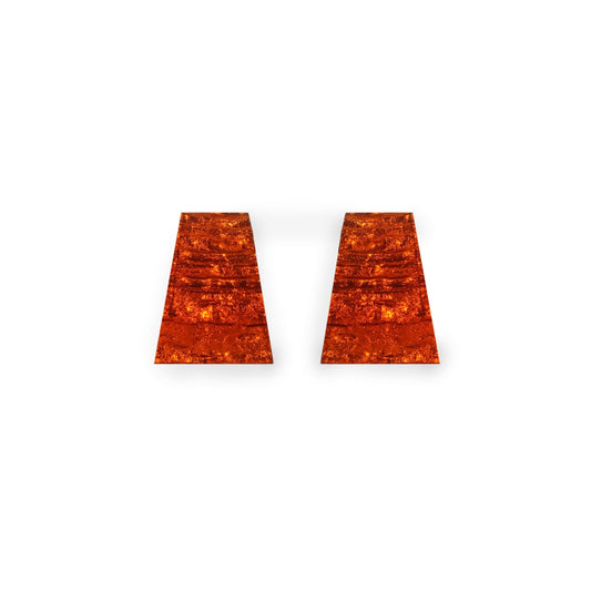 Orange Aztec Shiny Large Stud Earrings | The Jewellery Stop