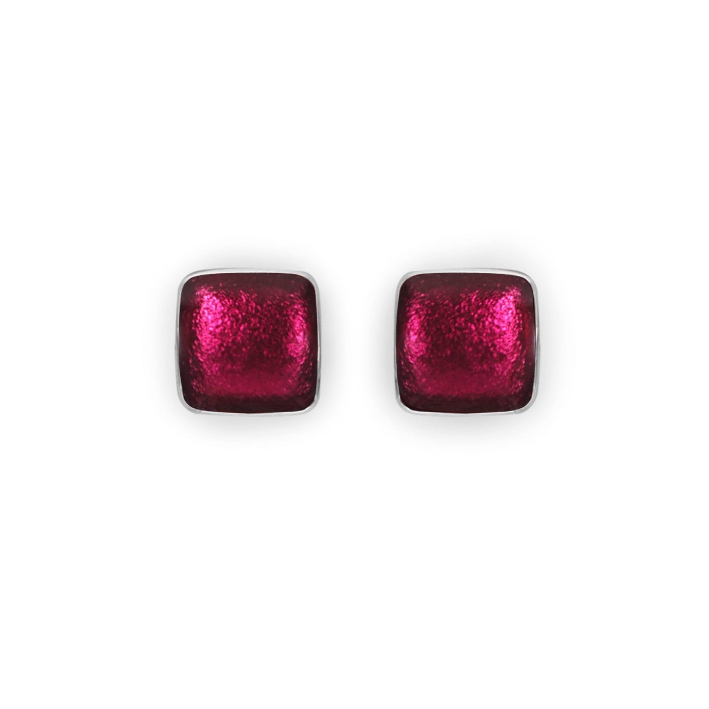 St Tropez Aluminium Squares Shiny Stud Earrings | The Jewellery Stop