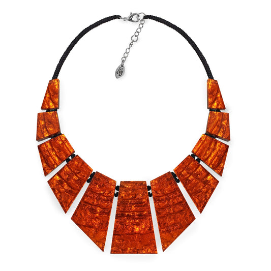 Orange Aztec Pharaoh Necklace | The Jewellery Stop