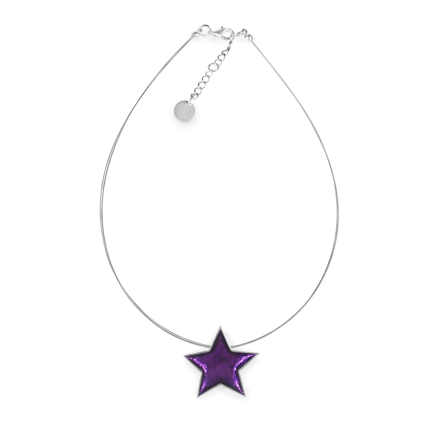 Peacock Pewter Star Shiny Single Pendant | The Jewellery Stop