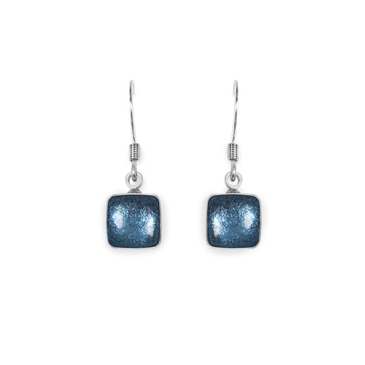 Arctic Aluminium Squares Shiny Small Fish Hook Earrings | The Jewellery Stop