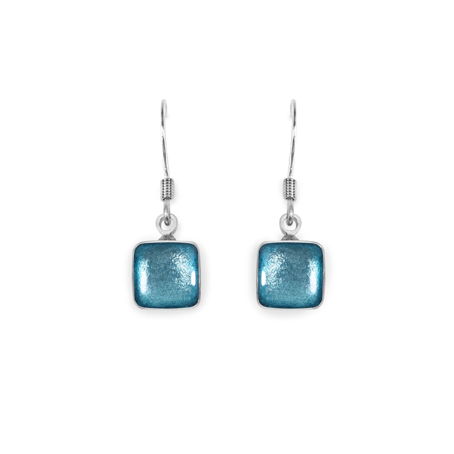 Bluebell Aluminium Squares Shiny Small Fish Hook Earrings | The Jewellery Stop