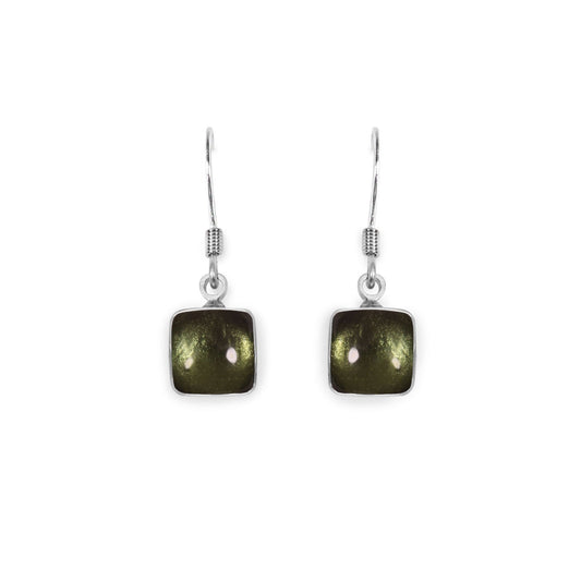 Pear Aluminium Squares Shiny Small Fish Hook Earrings | The Jewellery Stop