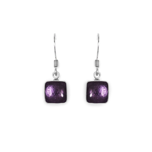 Sherbet Aluminium Squares Shiny Small Fish Hook Earrings | The Jewellery Stop