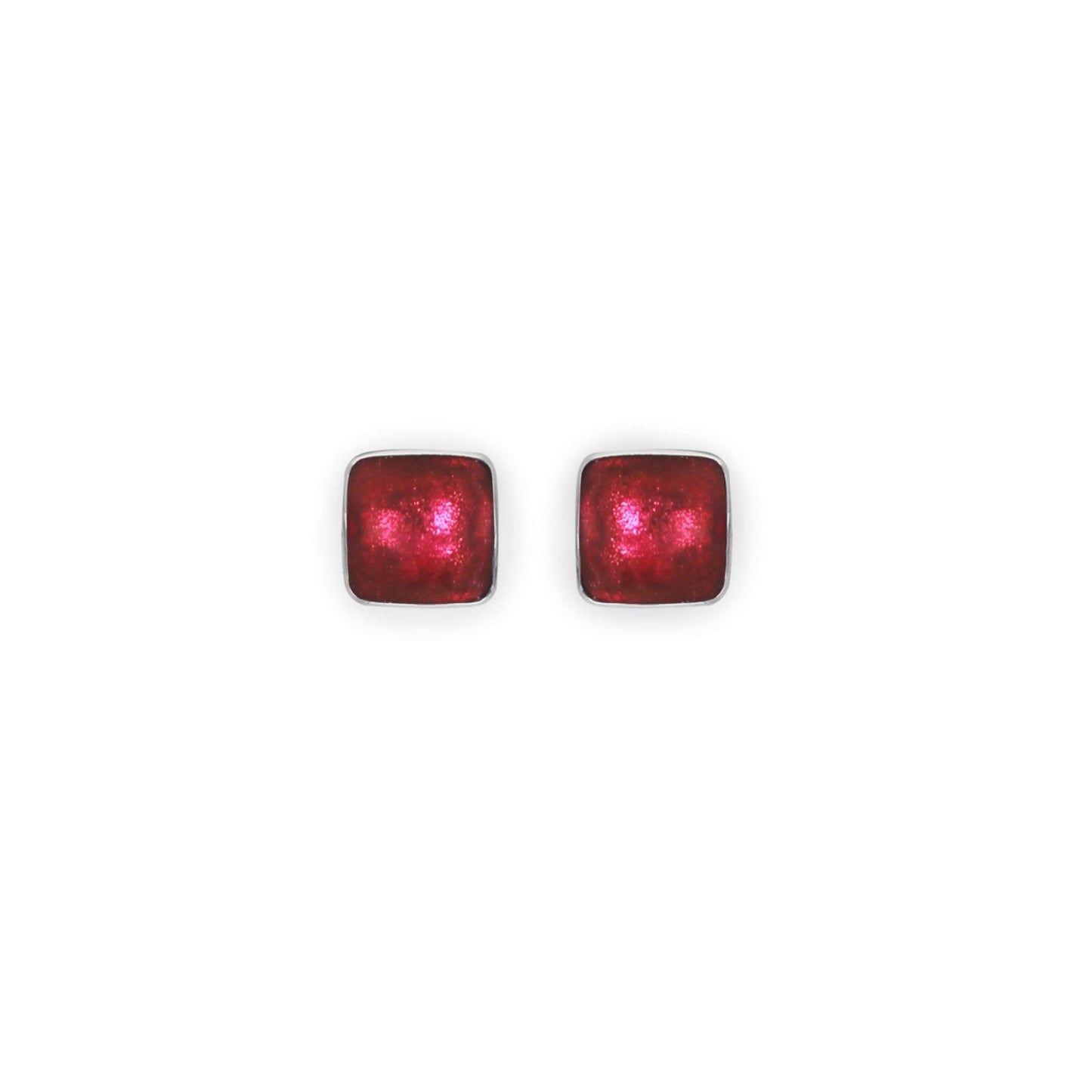 Latino Aluminium Squares Shiny Small Stud Earrings | The Jewellery Stop