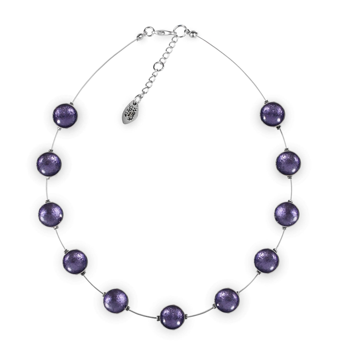 Lavender Aluminium Circles Shiny Floating Necklace | The Jewellery Stop