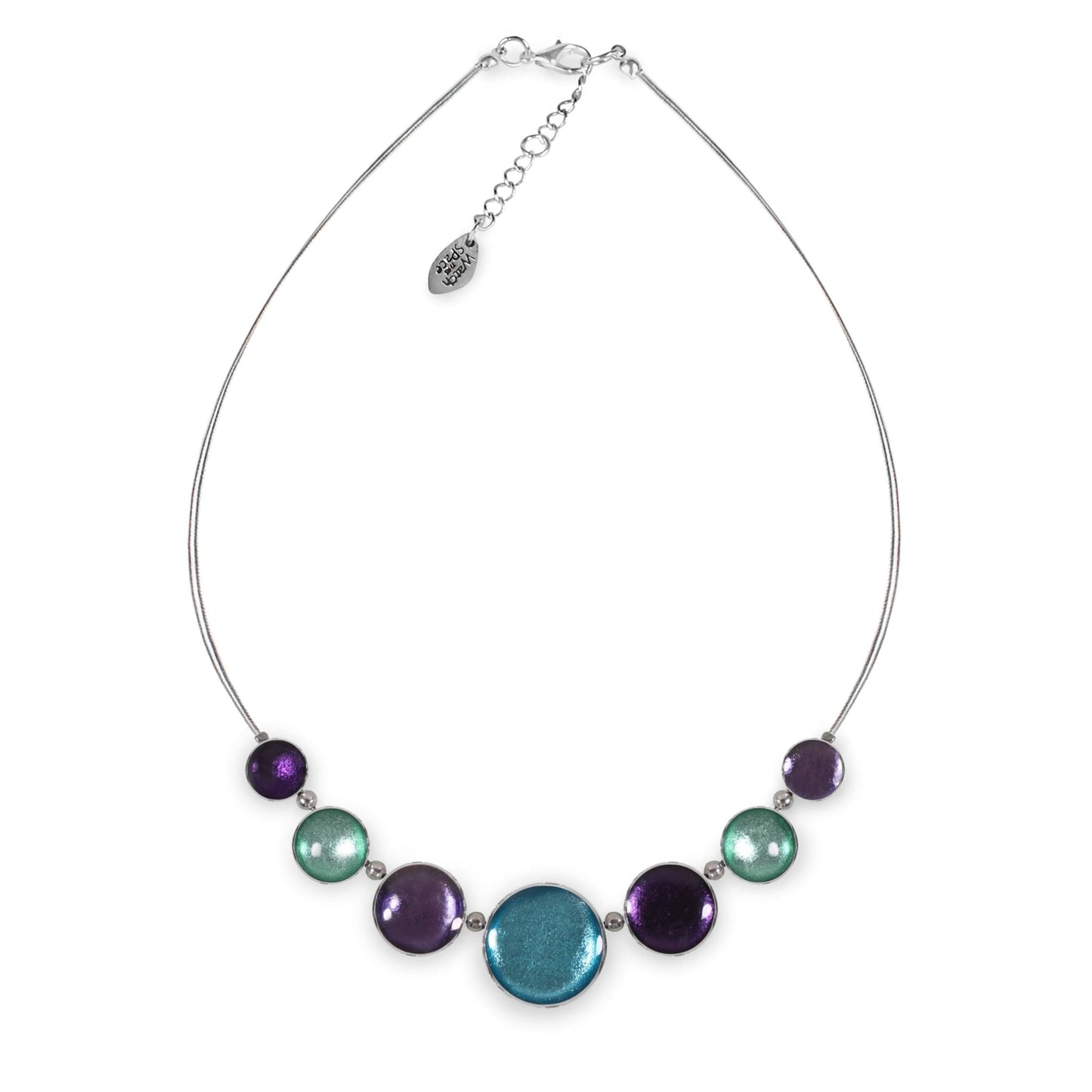 Bluebell Aluminium Circles Shiny Classic Necklace | The Jewellery Stop