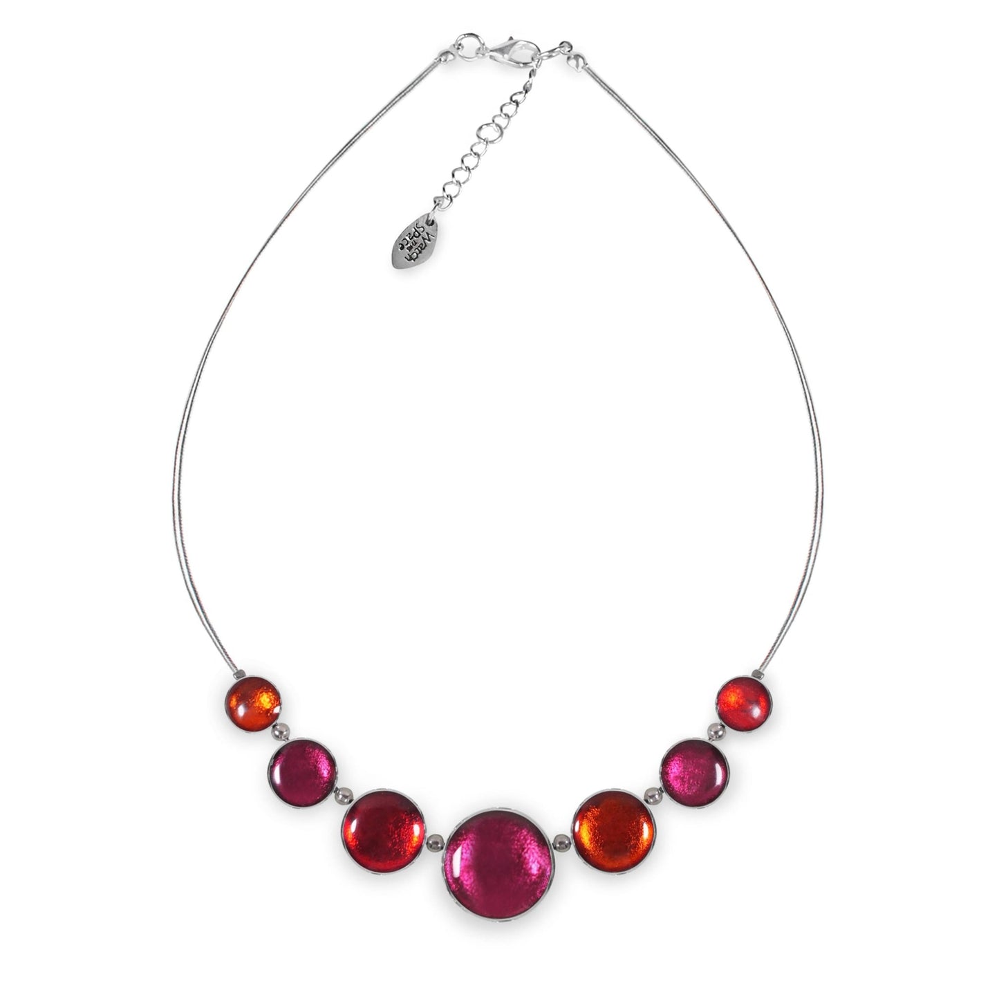 St Tropez Aluminium Circles Shiny Classic Necklace | The Jewellery Stop