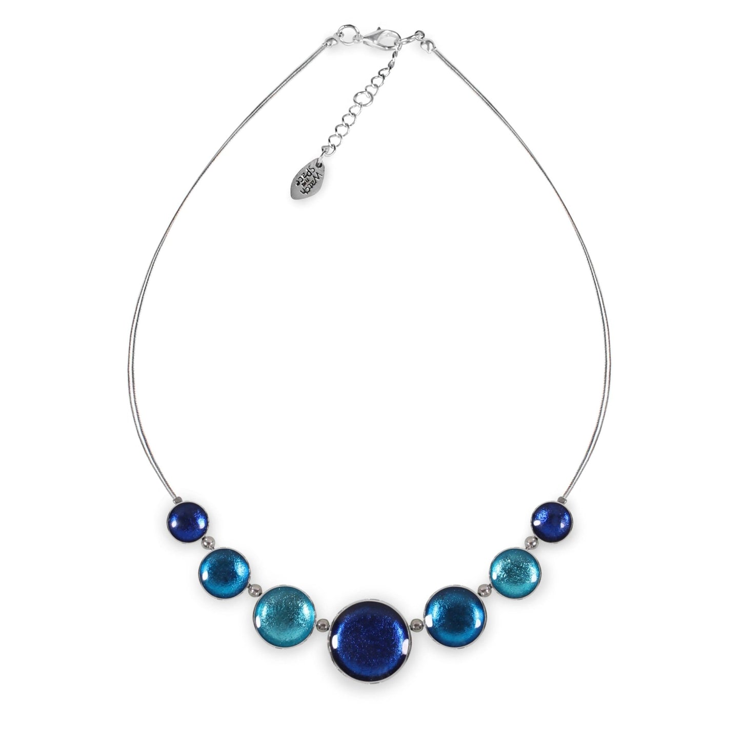 Turquoise Aluminium Circles Shiny Classic Necklace | The Jewellery Stop