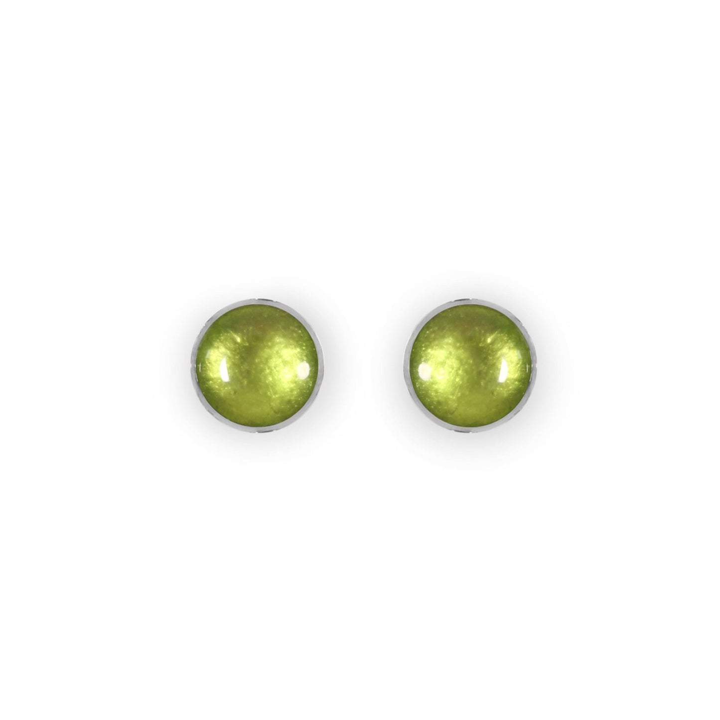 Kiwi Aluminium Circles Shiny Small Stud Earrings | The Jewellery Stop
