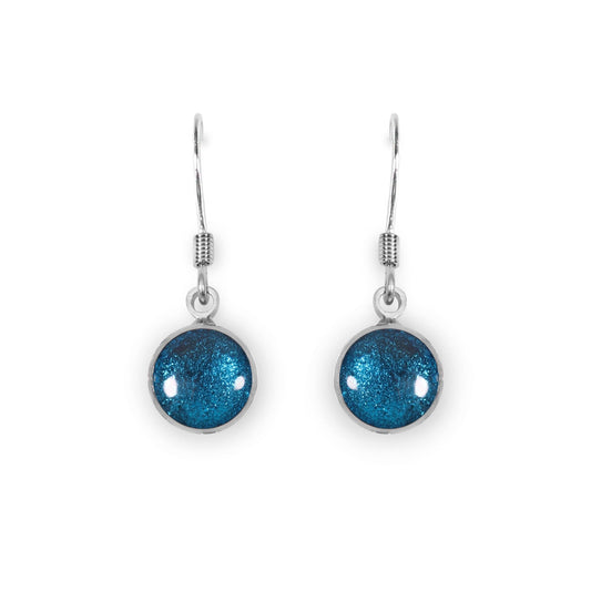 Turquoise Aluminium Circles Shiny Fish Hook Earrings | The Jewellery Stop