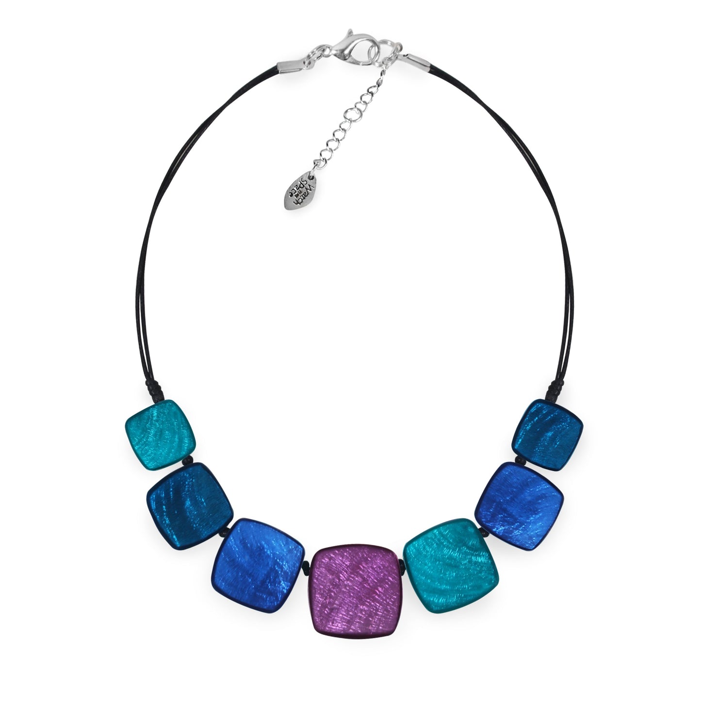 Peacock Tiles Shiny Necklace | The Jewellery Stop