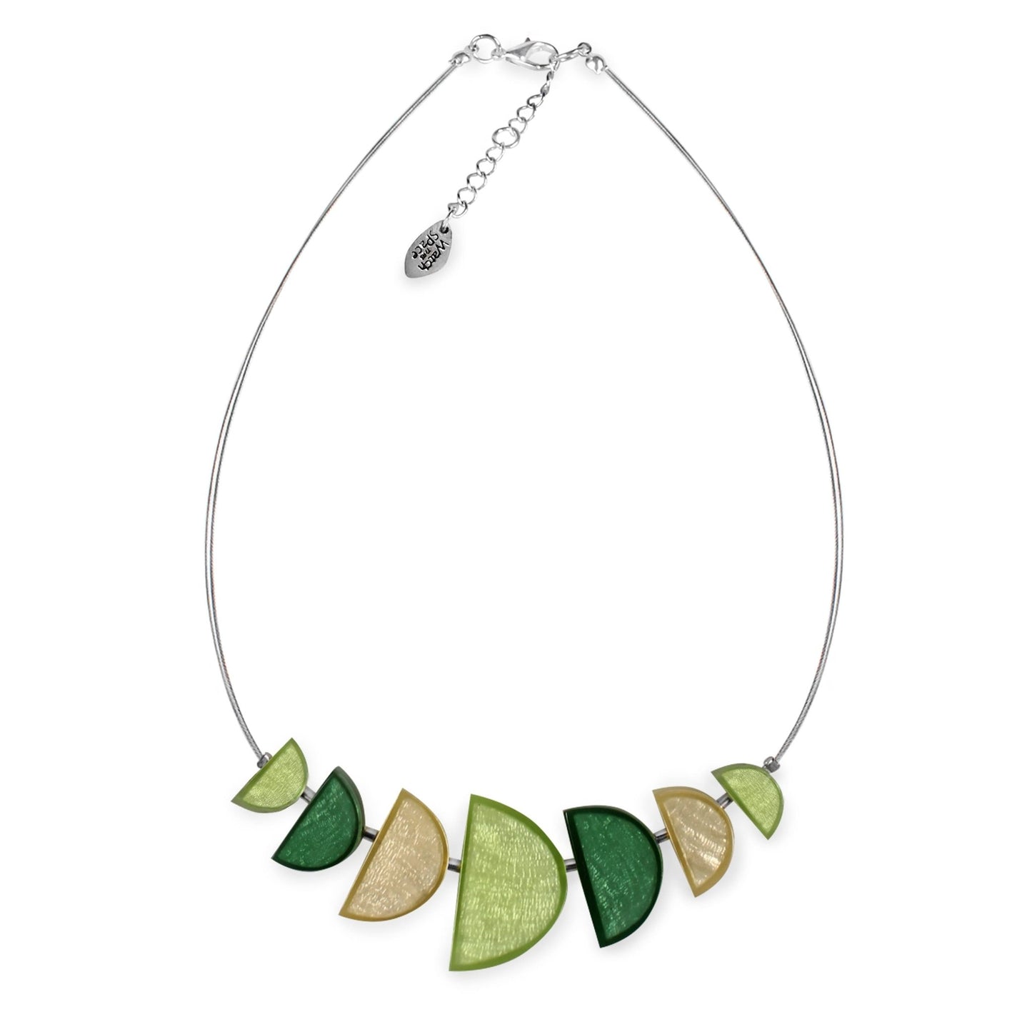 Kiwi Semi Circles Shiny Necklace | The Jewellery Stop