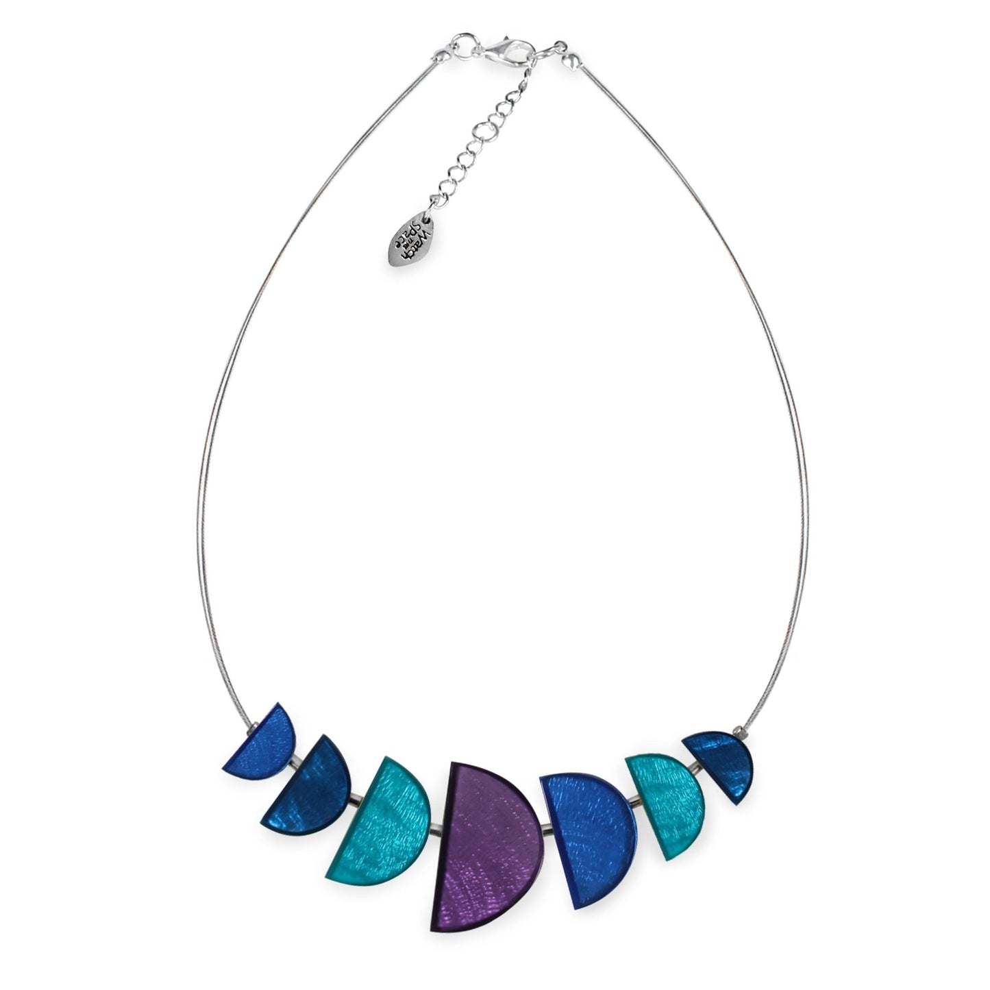 Peacock Semi Circles Shiny Necklace | The Jewellery Stop