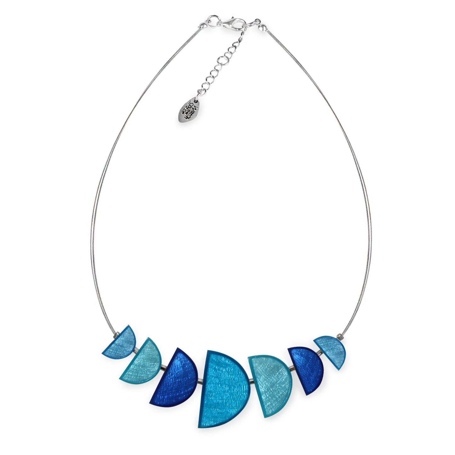 Turquoise Semi Circles Shiny Necklace | The Jewellery Stop