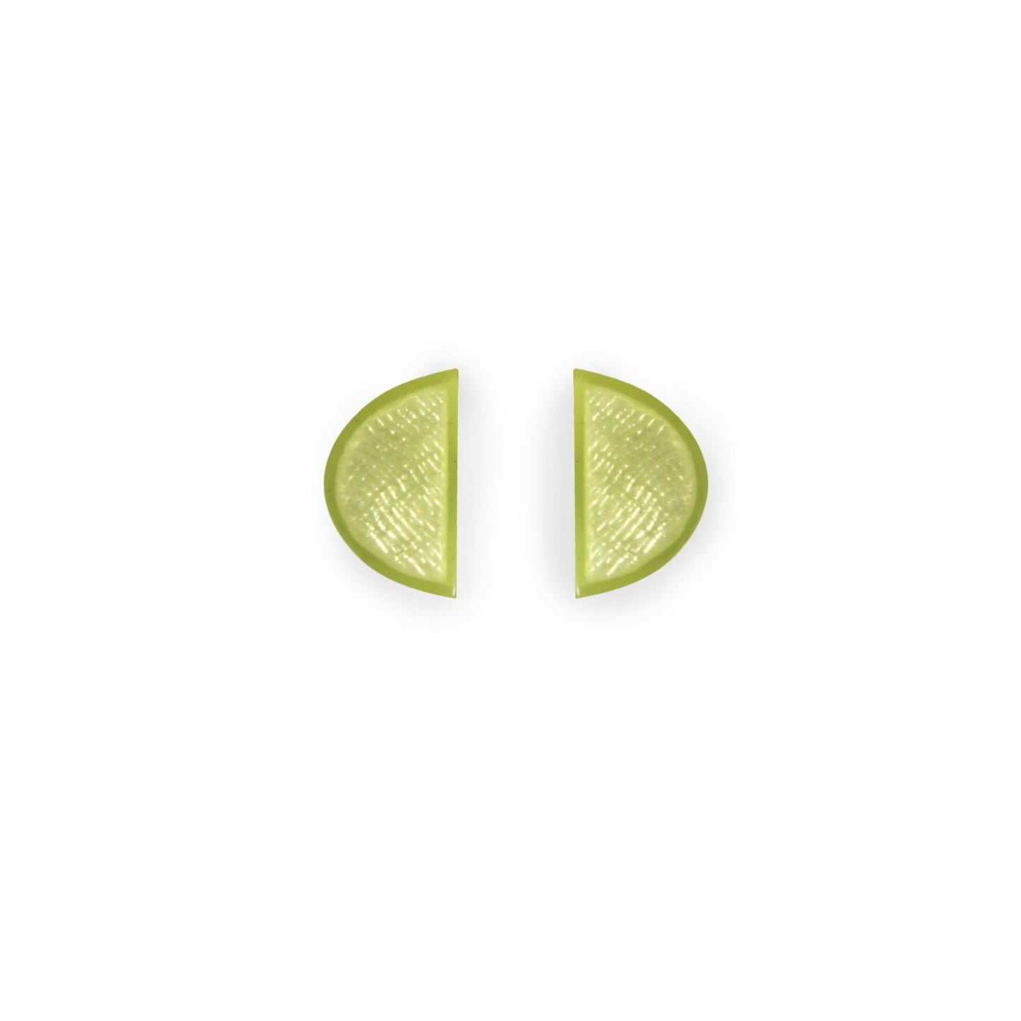 Kiwi Semi Circles Shiny Stud Earrings | The Jewellery Stop