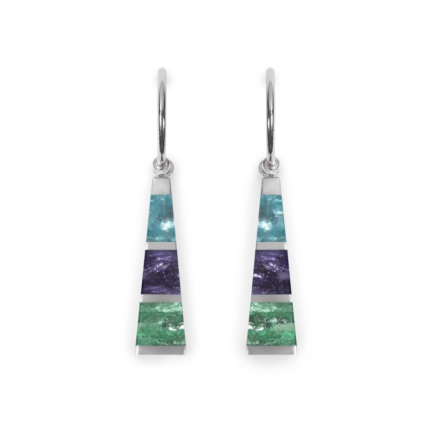 Bluebell Pewter Triangle Shiny Creole Earrings | The Jewellery Stop