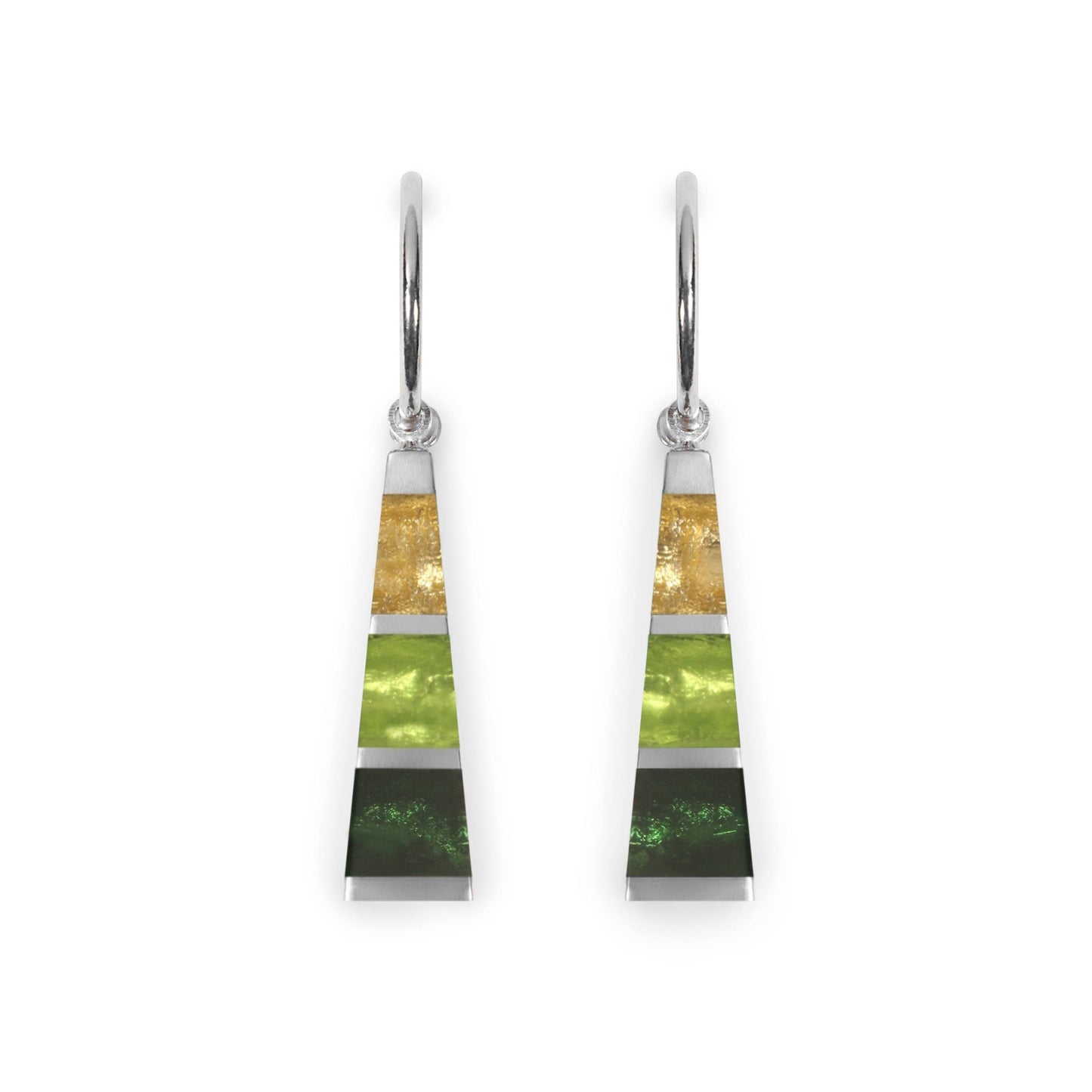 Kiwi Pewter Triangle Shiny Creole Earrings | The Jewellery Stop
