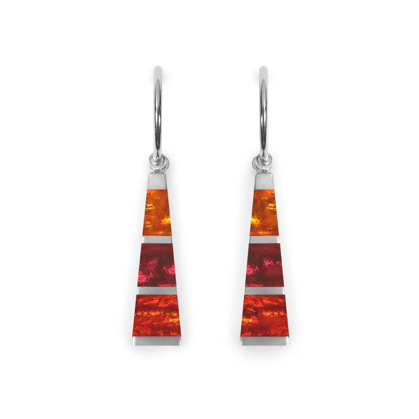 St Tropez Pewter Triangle Shiny Creole Earrings | The Jewellery Stop
