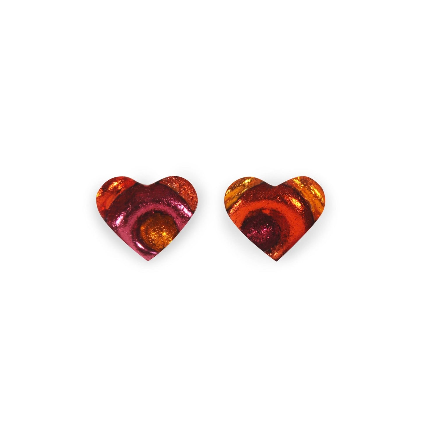 St Tropez Heart Swirl Shiny Asymmetrical Stud Earrings | The Jewellery Stop