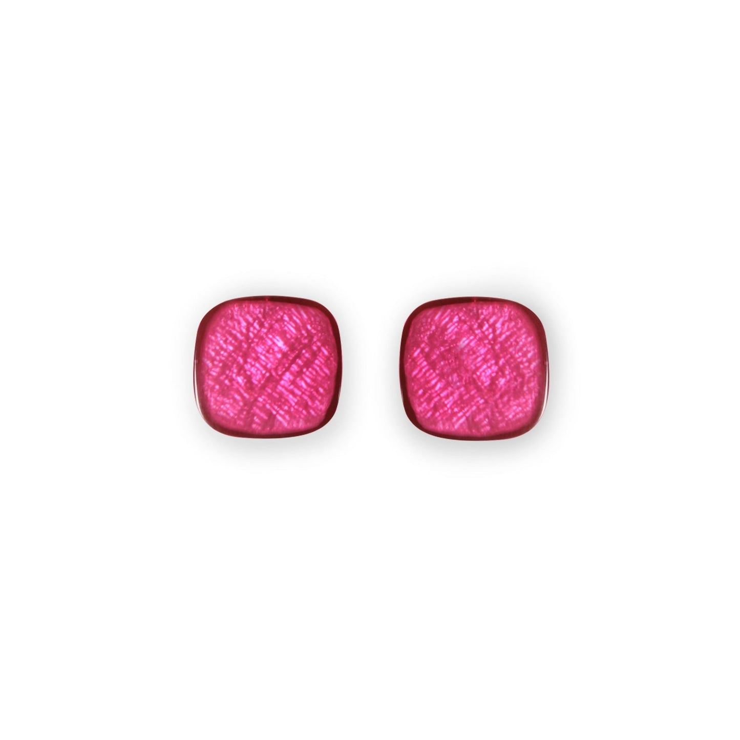 Pink Shell Cubes Shiny Stud Earrings | The Jewellery Stop