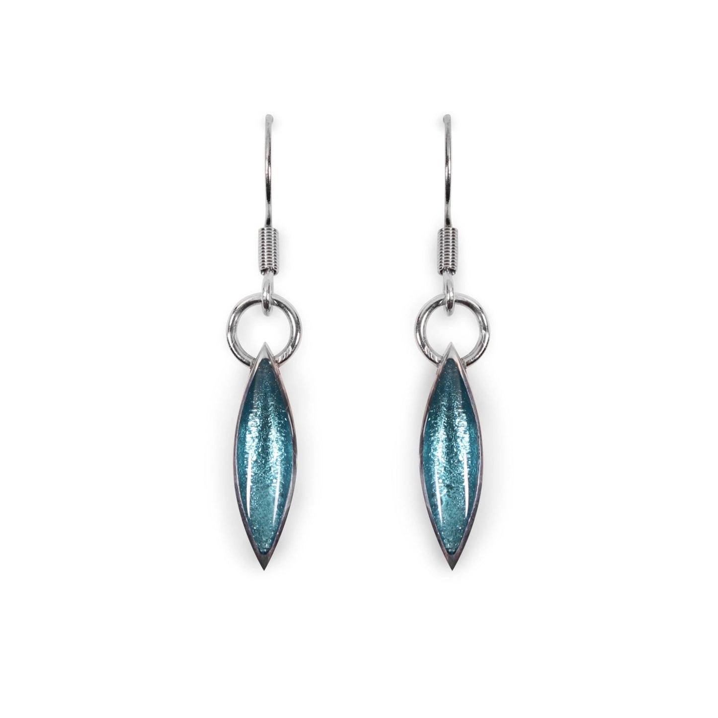 Aqua Pewter Petals Fish Hook Earrings | The Jewellery Stop