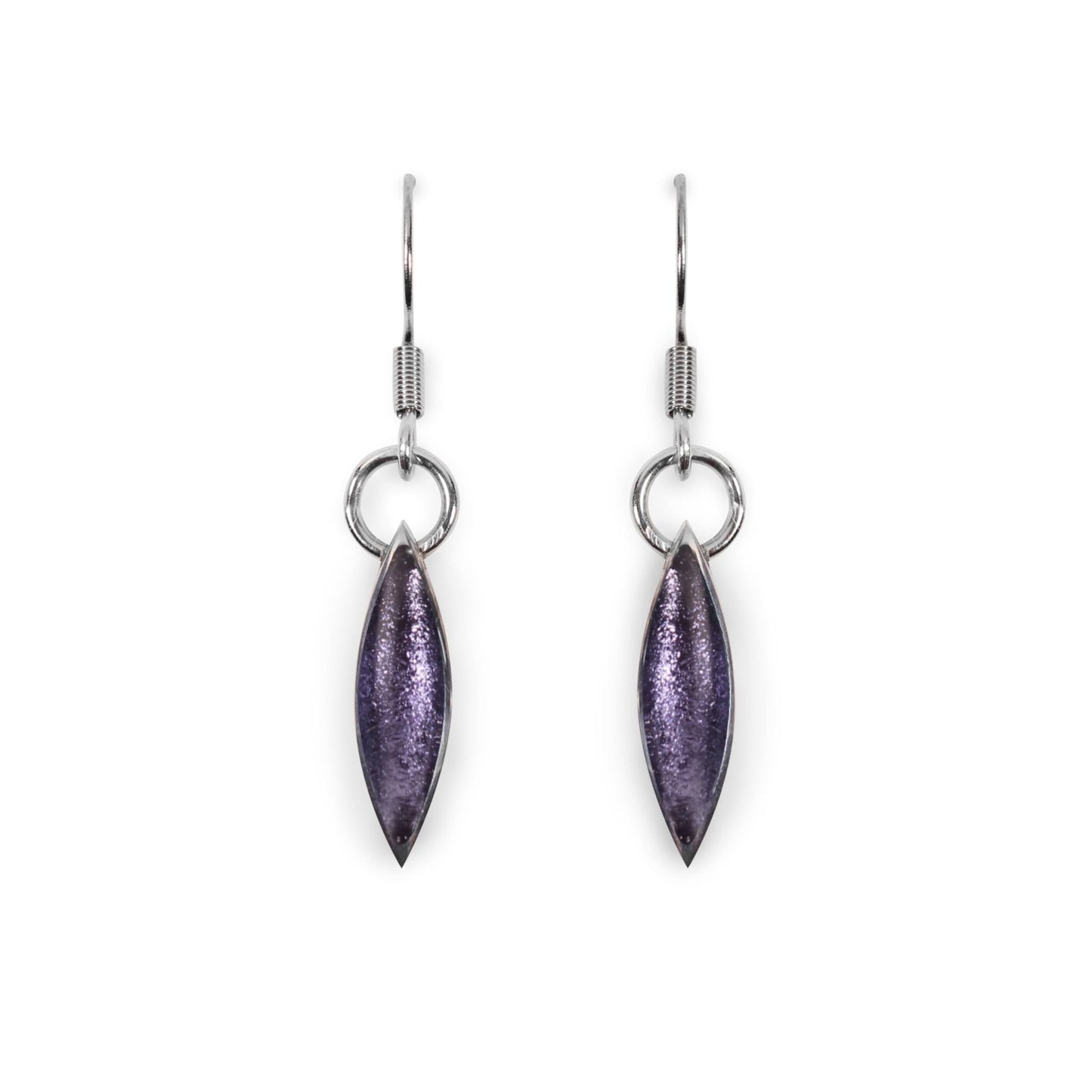 Lavender Pewter Petals Fish Hook Earrings | The Jewellery Stop