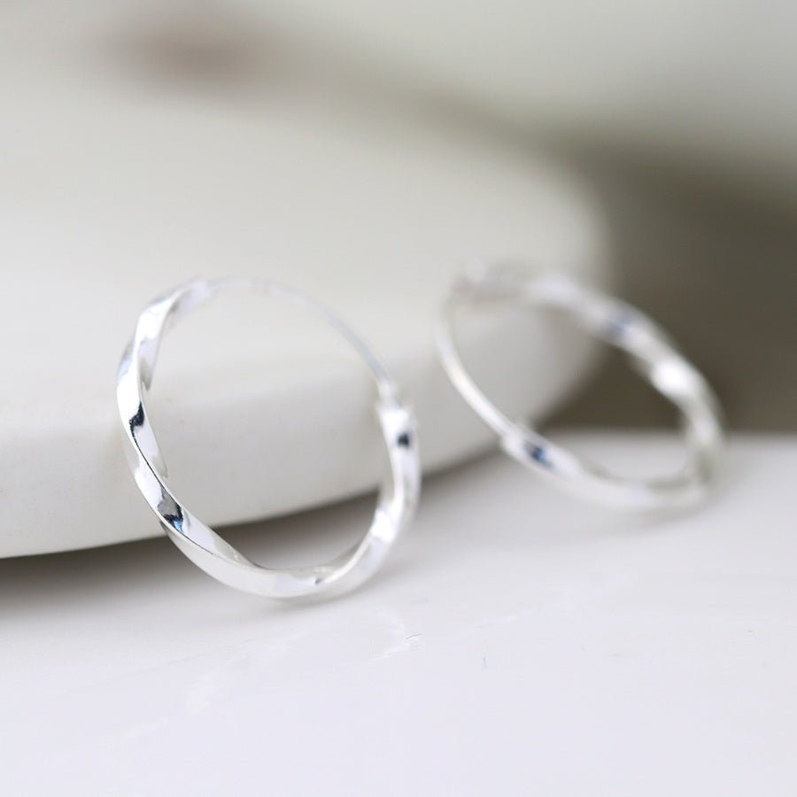 Sterling Silver Small Twisted Hoop Earrings | The Jewellery Stop