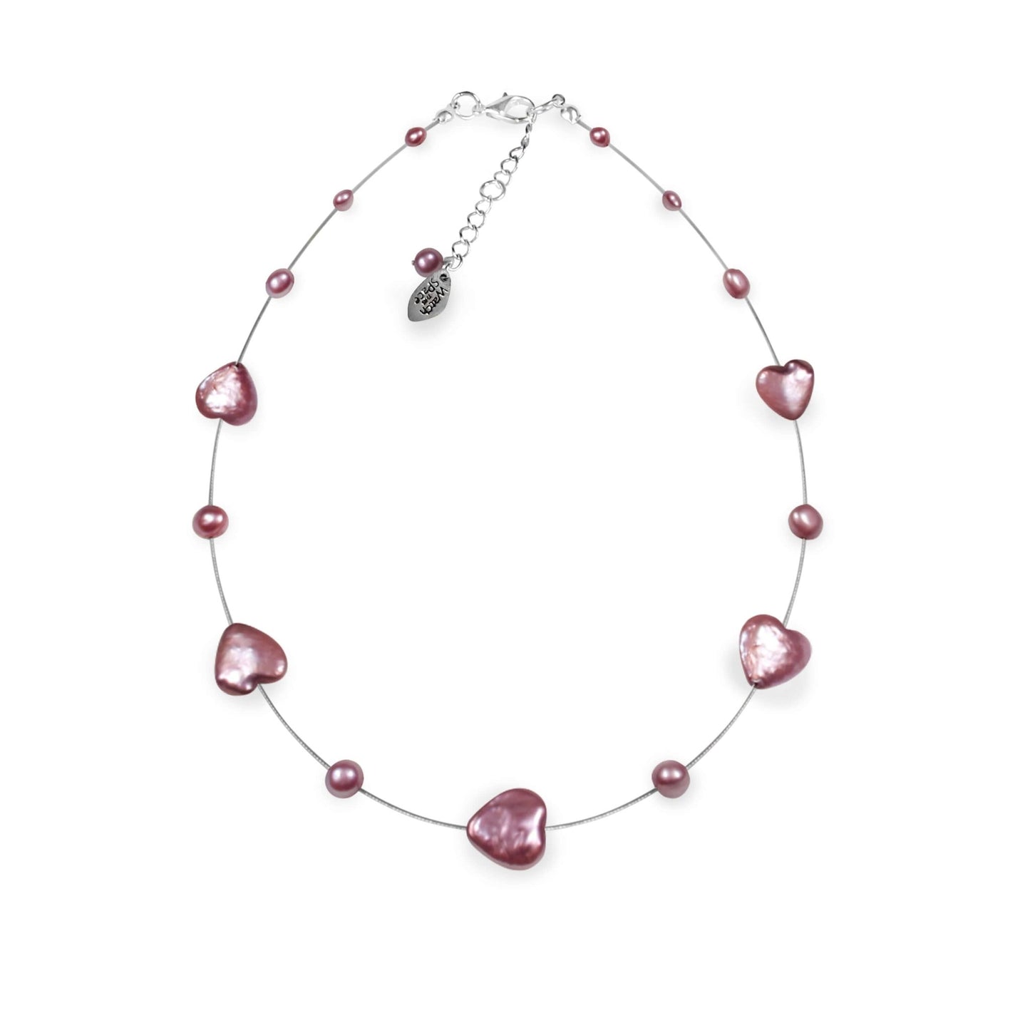 Rose Freshwater Pearl Heart And Nugget Necklace | The Jewellery Stop