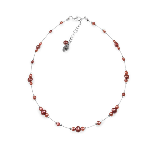 Copper Freshwater Pearl Nugget Cluster Necklace