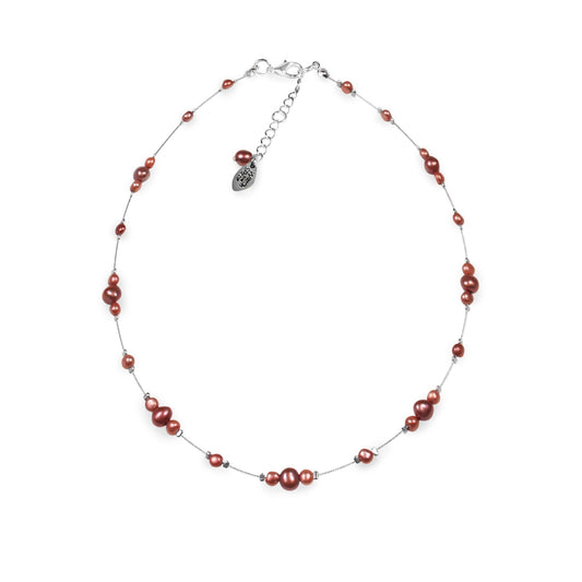 Copper Freshwater Pearl Nugget Cluster Necklace | The Jewellery Stop