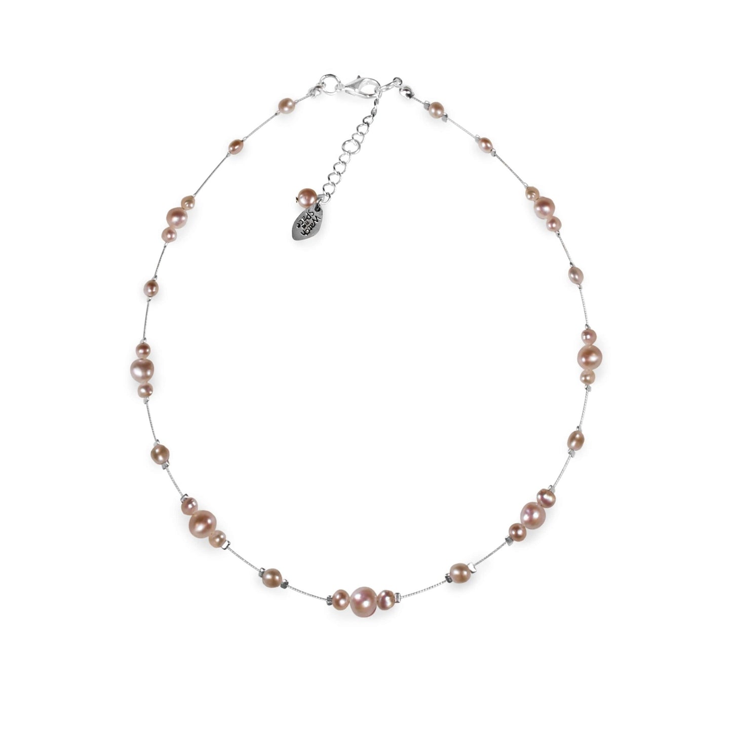 Pale Apricot Freshwater Pearl Nugget Cluster Necklace | The Jewellery Stop
