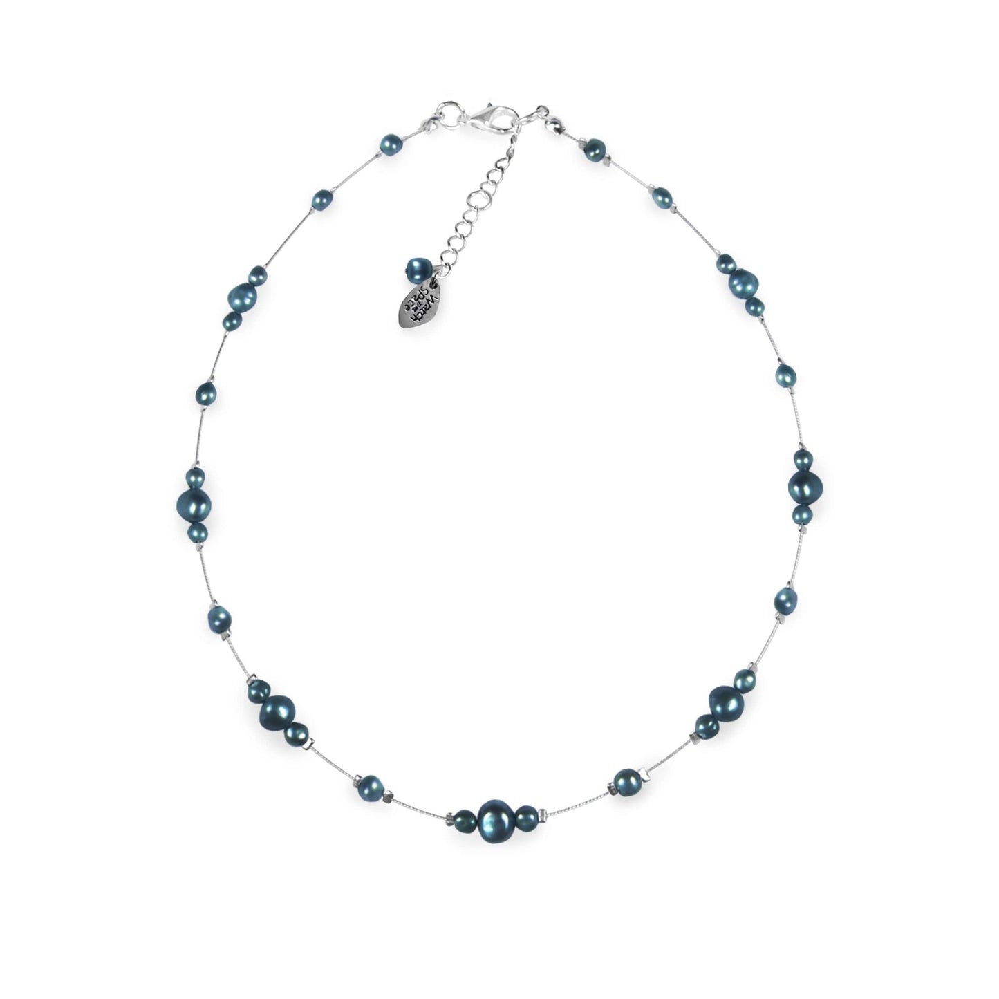 Teal Freshwater Pearl Nugget Cluster Necklace | The Jewellery Stop