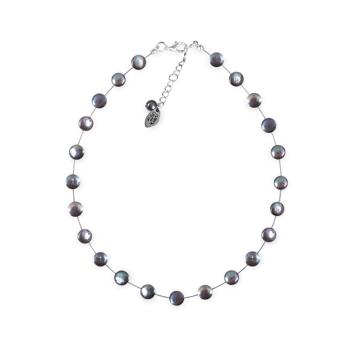 Peacock Freshwater Coin Pearl Necklace | The Jewellery Stop