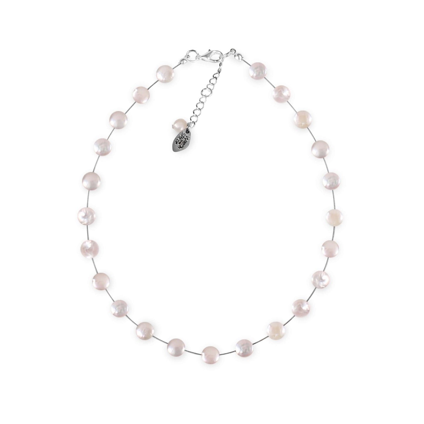 White Freshwater Coin Pearl Necklace | The Jewellery Stop